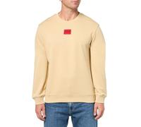 HUGO Men's Regular Fit Square Logo Jersey Sweatshirt, Mojave Dessert, L