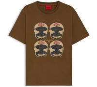 Hugo Mens Regular Fit T-Shirt in Medium Brown - Size X-Large