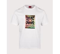 HUGO Mens Relaxed Fit Damoru T-Shirt - Colour: 102 Natural - Size: XL