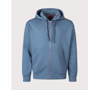 HUGO Mens Relaxed Fit Dapozip Hoodie - Colour: 496 Open Blue - Size: Medium