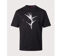 HUGO Mens Relaxed Fit Darise T-Shirt - Colour: 001 Black - Size: Medium
