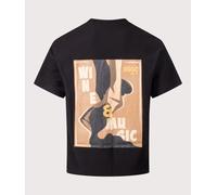 HUGO Mens Relaxed Fit Detzi T-Shirt - Colour: 001 Black - Size: Medium