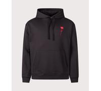 HUGO Mens Relaxed Fit Diflow Hoodie - Colour: 001 Black - Size: Large