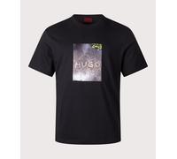 HUGO Mens Relaxed Fit Doreston T-Shirt - Colour: 001 Black - Size: XL