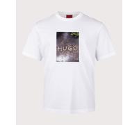 HUGO Mens Relaxed Fit Doreston T-Shirt - Colour: 100 White - Size: XL