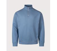 HUGO Mens Relaxed Fit Durty244 Quarter Zip Sweatshirt - Colour: 496 Open Blue - Size: XL