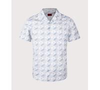 Ellino Pattern Short Sleeved Shirt Open Blue M