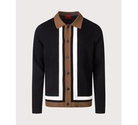 HUGO Mens Relaxed Fit Splon Cardigan - Colour: 001 Black - Size: Medium Medium