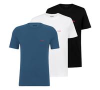 HUGO Men's 3 Pack Crew Lounge T-Shirts, Black/White/Blue, M