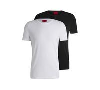 HUGO Two-pack of slim-fit T-shirts in stretch cotton - Style HUGO-Round, 50325440 White / Black S