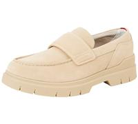 HUGO Mens Ryan mocc Penny-Trim Moccasins in Suede Size