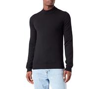 HUGO Mens San Matteo-M Virgin-Wool Mock-Neck Sweater in a Slim fit Black
