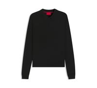 HUGO Mens San Pippo-CV Slim-fit Knit Polo with Concealed Placket Black