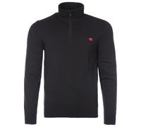 Hugo Mens San Quintus Organic Cotton Quarter Zip Jumper - Black - Size Large