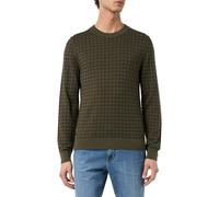 HUGO Mens Scoult Cotton Sweater with Grid Pattern