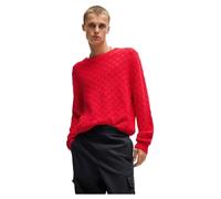 HUGO Cotton relaxed-fit sweater with jacquard pattern - Style Selio, 50531812 Red XL