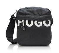 HUGO Men's, Shaun Big Logo Reporter Bag, Catfish Black, One Size, 7.5" Small