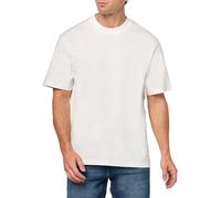 HUGO Men's Small Center Logo Jersey Short Sleeve T-Shirt, Linen Cream, Large