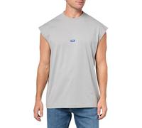 HUGO Men's Small Logo Block Muscle Tank, High Rise Grey, XL
