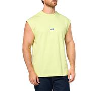 Hugo Men's Small Logo Block Muscle Tank, Lime Sherbert, Medium