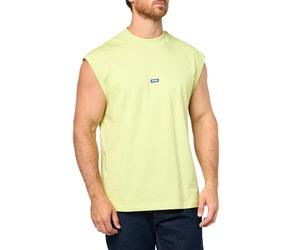 Hugo Men's Small Logo Block Muscle Tank, Lime Sherbert, Medium