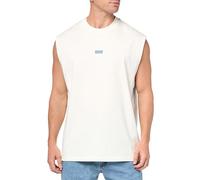 HUGO Men's Small Logo Block Muscle Tank T-Shirt, Off-White, XXL