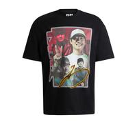 Hugo Mens Special Artwork Fanwear T-Shirt in Black Cotton - Size Small