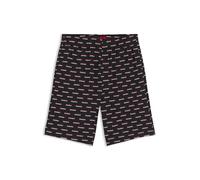 HUGO Mens Split Logo Shorts Logo-Print Pyjama Shorts in Cotton Jersey