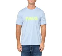 HUGO Men's Spraypaint Logo Cotton T-Shirt, Blueberry Ice, XXL