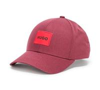 HUGO Men's Square Logo Cotton Cap Baseball, Crimson Red, One Size