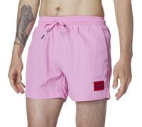 HUGO Men's Square Logo Swim Trunk, Bubble Pink, XL