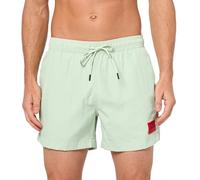 HUGO Men's Standard Square Logo Swim Trunk, Cucumber Green, S
