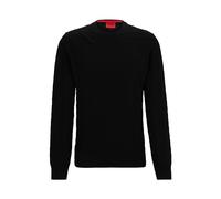 HUGO Mens Steeth Houndstooth-Check Sweater in Cotton Black