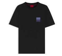 HUGO Cotton-jersey T-shirt with split-logo print - Style Dapusi, 50544458 Black XL