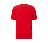 HUGO Men's Side Logo Relaxed-Fit Beach T-Shirt, Red - Size: Regular/40