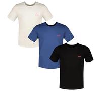 HUGO Men's 3 Pack Crew Lounge T-Shirts, Black/White/Blue, L