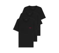 HUGO Three-pack of underwear T-shirts in cotton with logos - Style T-SHIRT RN TRIPLET P, 50493972 Black XL