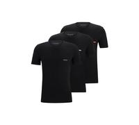 HUGO Mens T-Shirt RN Triplet P Triple-Pack of Cotton Underwear T-Shirts with Logo Print