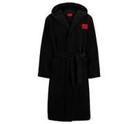 HUGO Mens Terry Gown Hooded Cotton-terry hooded dressing gown with red logo label