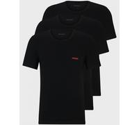 Hugo Mens Three-Pack of Underwear T-Shirts in Cotton with Logos NOS - Black - Size Small
