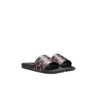 HUGO Mens TimeIn Slid Italian-Made Slides with Split-Logo Uppers Size 12 Black