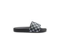 HUGO Mens Timein slid Italian-made slides with stacked-logo strap Size 10