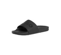 HUGO Timein Mens Italian-Made Slides with Tonal Logo - Black 001 - Black 001 - UK9 EU43 US10