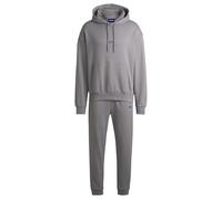HUGO Mens Tracksuit NalonsoNap Cotton-terry tracksuit set bottoms with blue logo patches