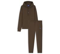 HUGO Mens Tracksuit NalonsoNap Cotton-terry tracksuit set bottoms with blue logo patches