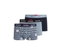 HUGO Mens Trunk Triplet Design Three-Pack of Stretch-Cotton Trunks with Logo waistbands