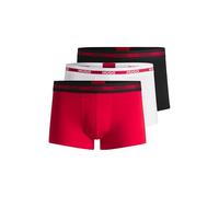 HUGO Men's 3-Pack Stretch Cotton Boxer Trunks, Black/Red/White - Size: 37/36/32