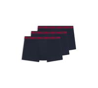 HUGO Mens Trunk Triplet Planet Three-Pack of Logo-Waistband Trunks in Stretch Cotton