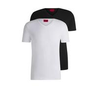 HUGO Mens V Two-Pack of V-Neck T-Shirts in Stretch-Cotton Jersey