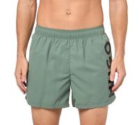 HUGO Men's Vertical Logo Swim Trunks, Green Wreath, S